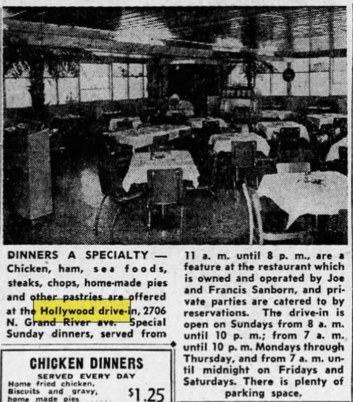 Hollywood Drive-In (Tonys Lounge) - Oct 1958 Article